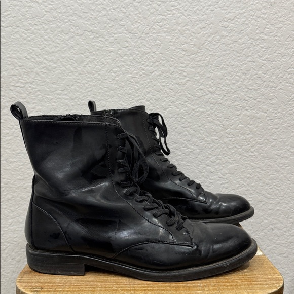 LOFT Shoes - Loft Black Leather Combat Boots Size 10